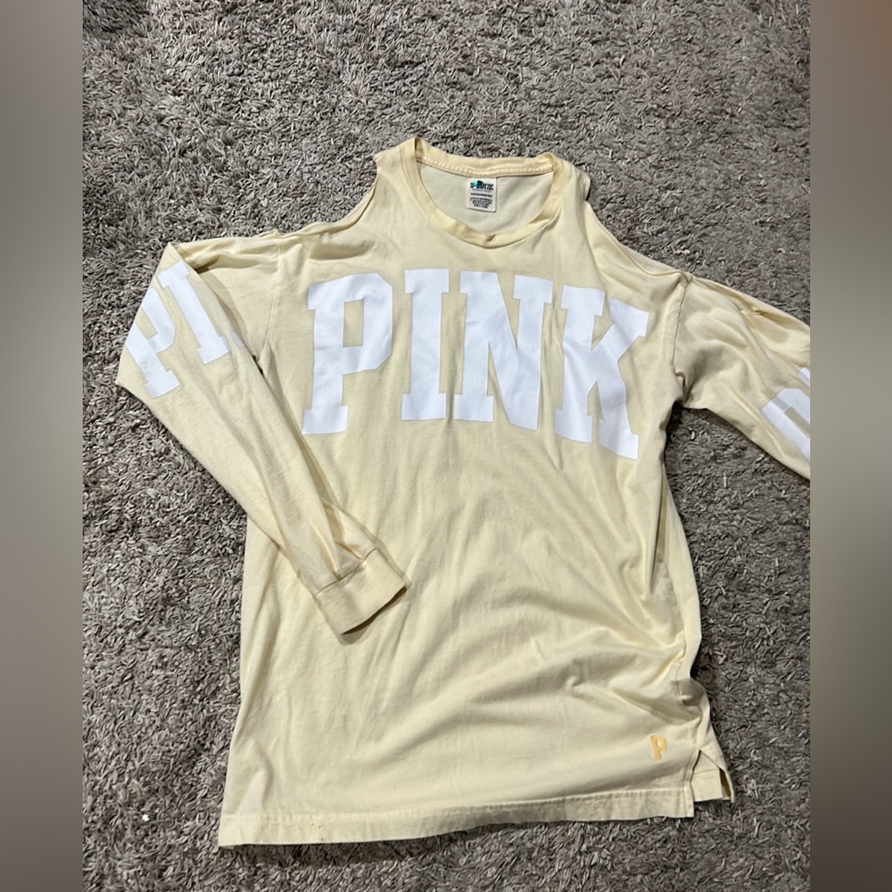 victoria’s secret pink cold shoulder top x small nwot
